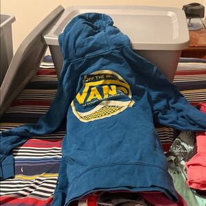 Vans Teal Hoodie with Yellow Graphic
